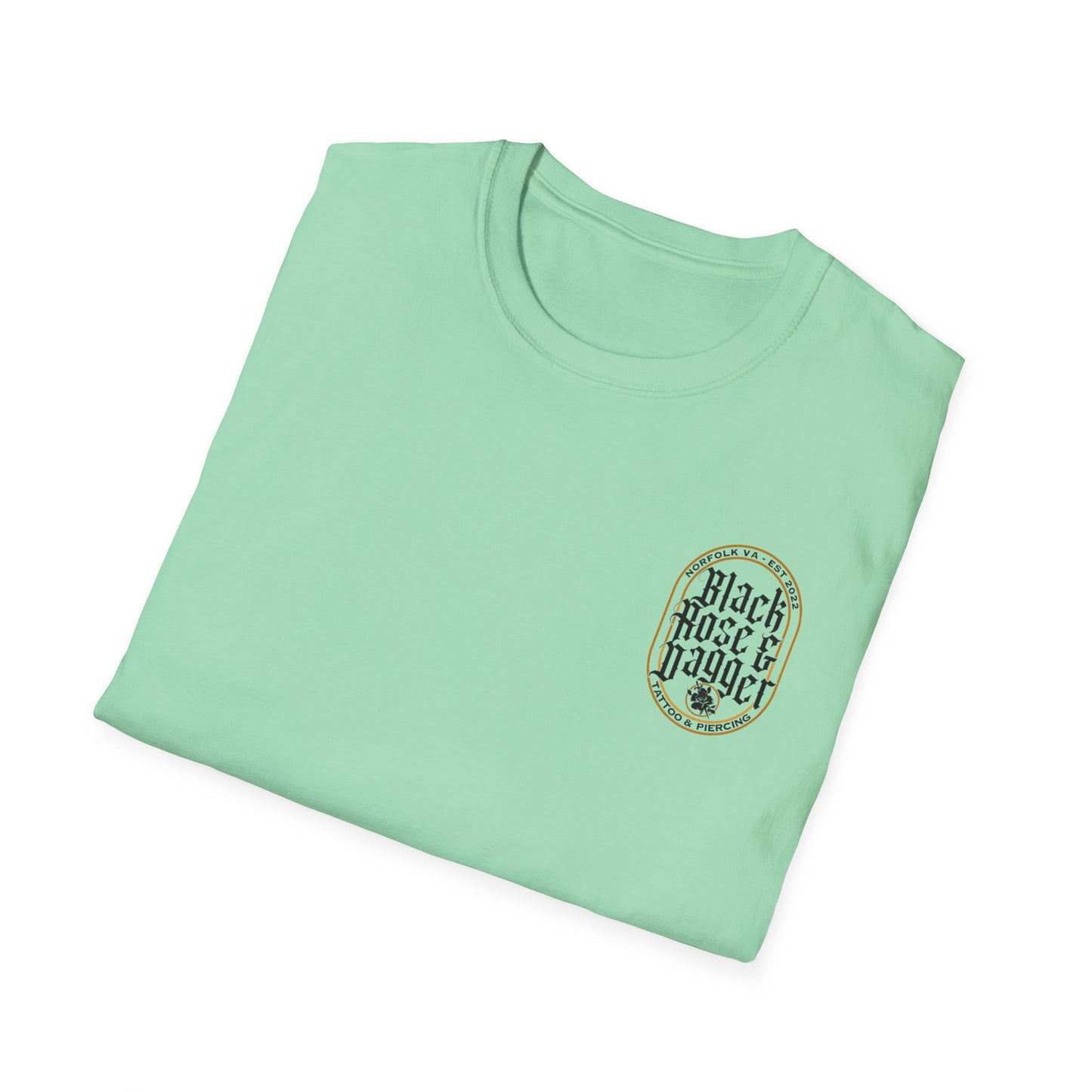 Unisex Softstyle T-Shirt - Black Rose & Dagger Graphic Tee
