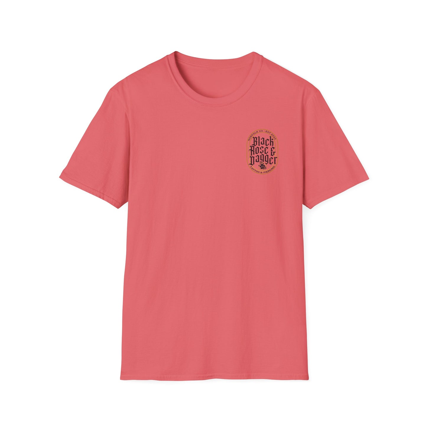 Unisex Softstyle T-Shirt - Black Rose & Dagger Graphic Tee