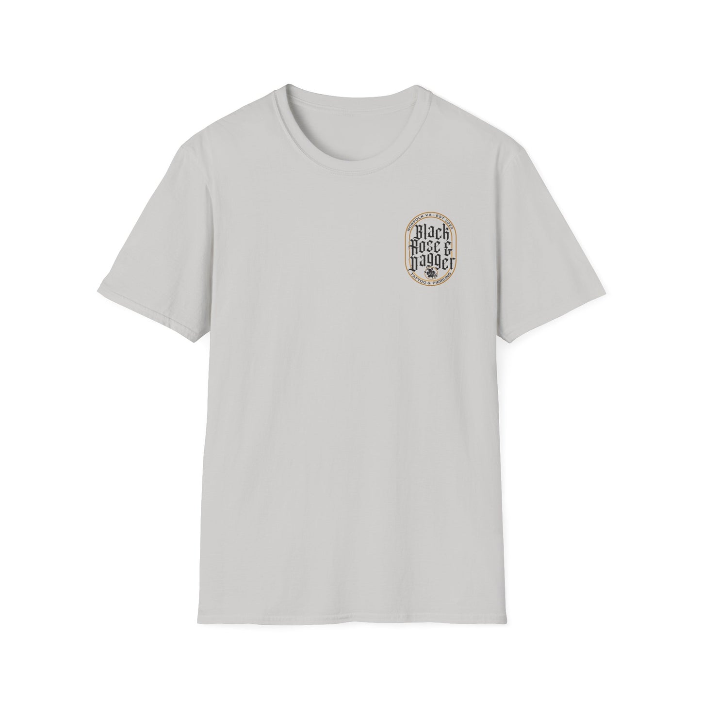 Unisex Softstyle T-Shirt - Black Rose & Dagger Graphic Tee