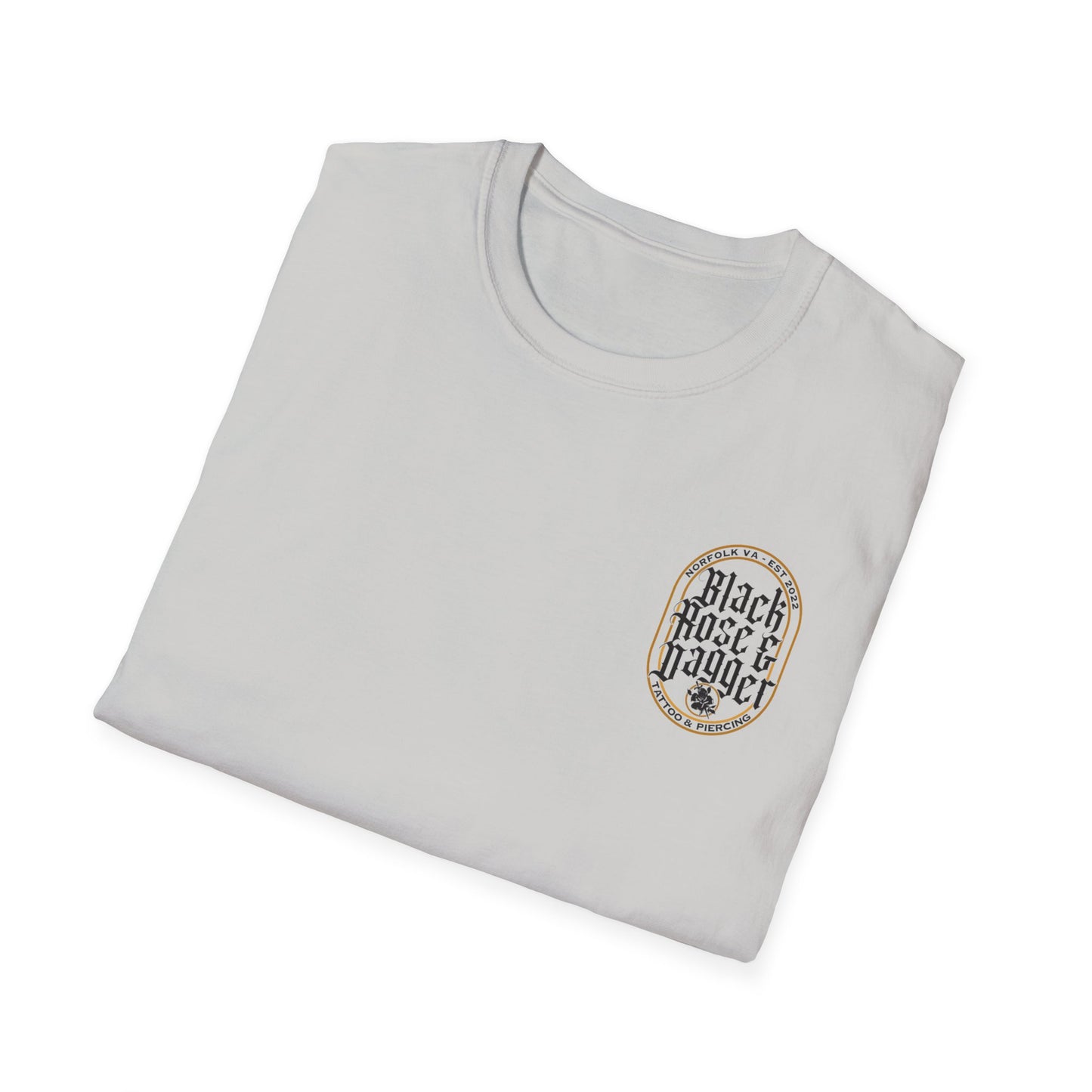 Unisex Softstyle T-Shirt - Black Rose & Dagger Graphic Tee