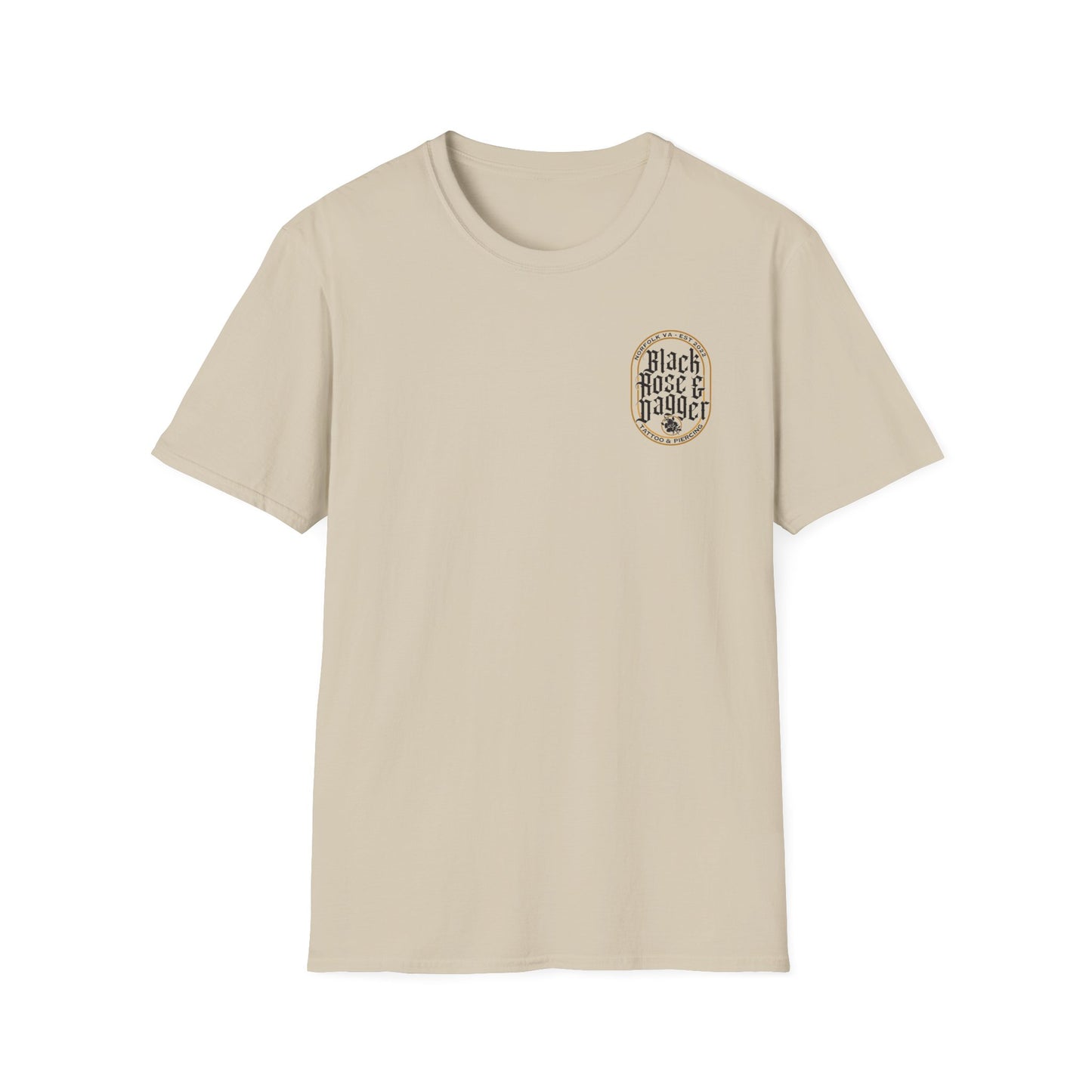 Unisex Softstyle T-Shirt - Black Rose & Dagger Graphic Tee