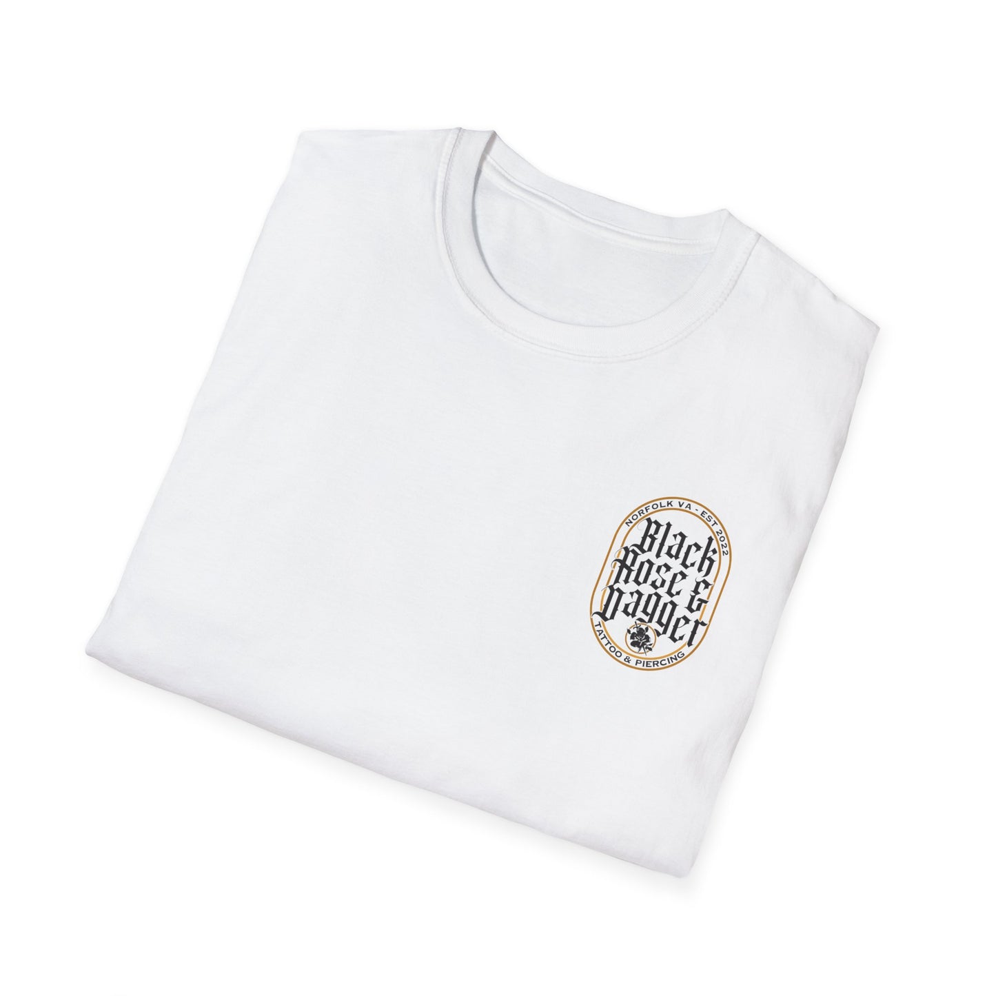 Unisex Softstyle T-Shirt - Black Rose & Dagger Graphic Tee