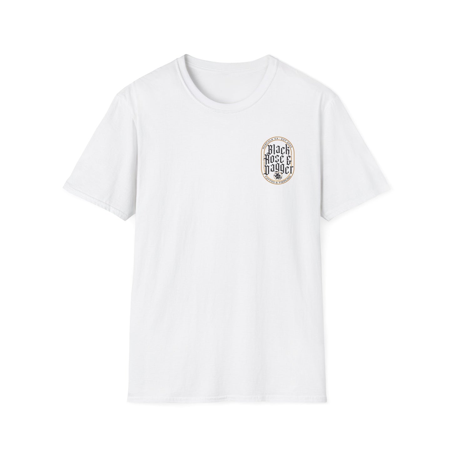 Unisex Softstyle T-Shirt - Black Rose & Dagger Graphic Tee