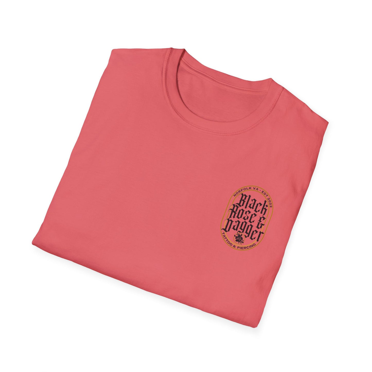 Unisex Softstyle T-Shirt - Black Rose & Dagger Graphic Tee