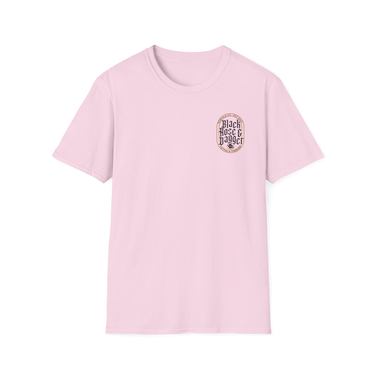 Unisex Softstyle T-Shirt - Black Rose & Dagger Graphic Tee