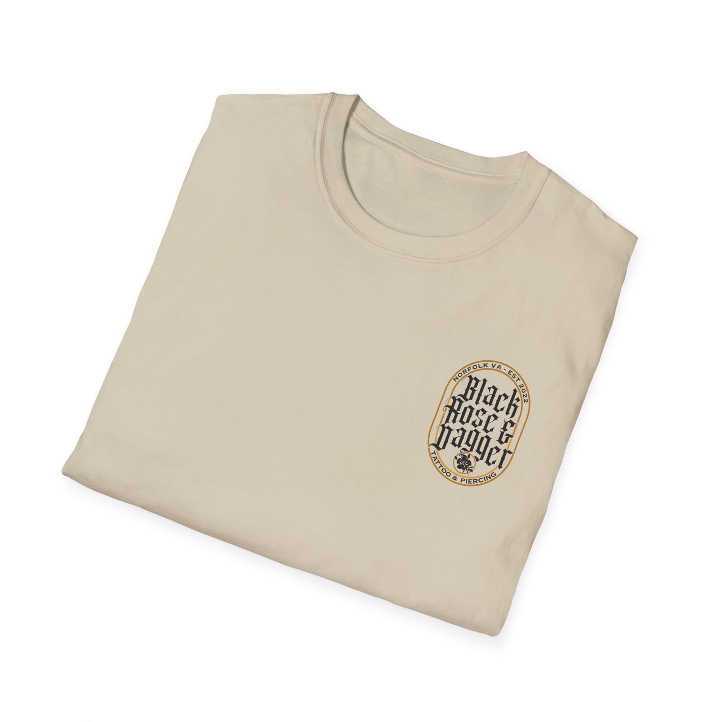 Unisex Softstyle T-Shirt - Black Rose & Dagger Graphic Tee