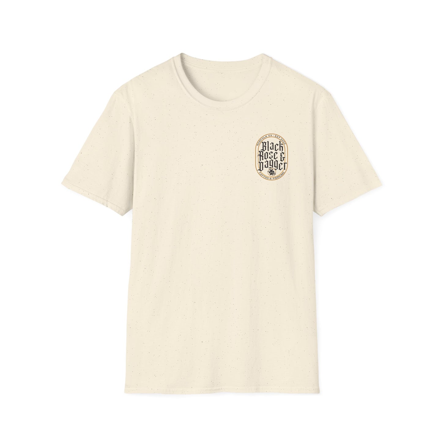 Unisex Softstyle T-Shirt - Black Rose & Dagger Graphic Tee