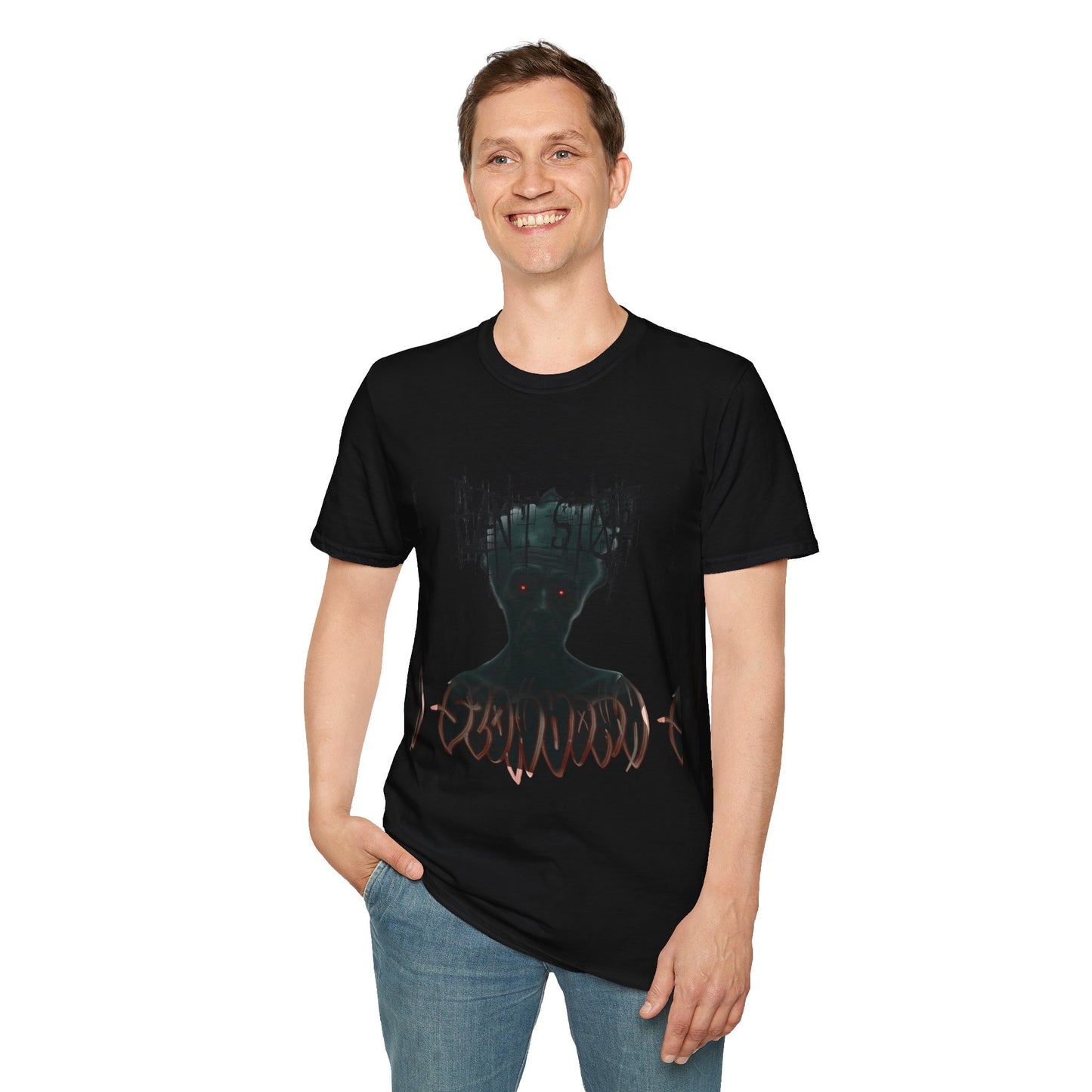 Unisex Softstyle Graphic Tee - "Can't Stop" Horror Design