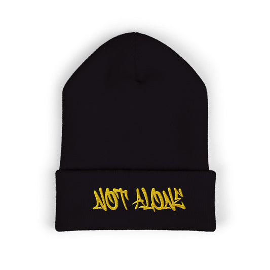 Embroidered 'Not Alone' Classic Cuffed Beanie - Cozy Winter Hat for Unisex