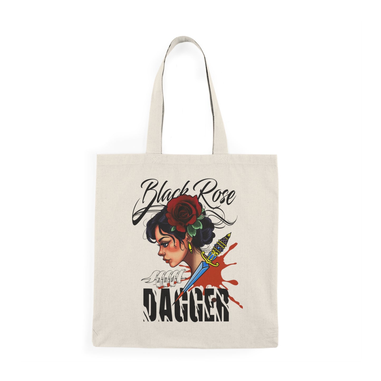 Edgy Black Rose Design Tote Bag - Stylish & Versatile Carryall